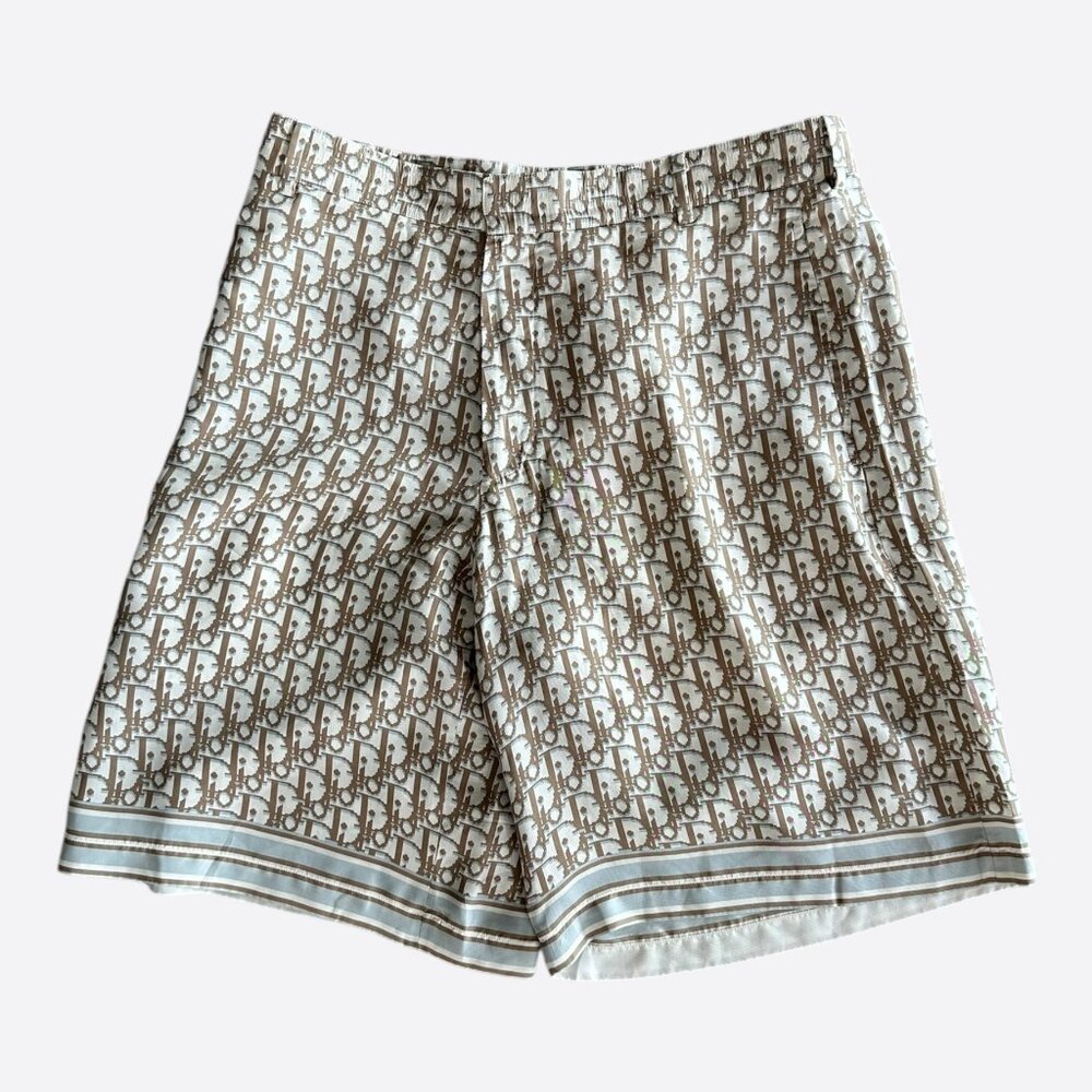 Dior Tan Oblique Silk Shorts